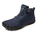 Dunkelblaue wasserfeste Winterstiefel mit Drehverschluss und warmem Fleecefutter - 36 / Blau
