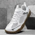 Stylish white mesh casual sneakers featuring a durable brown gum sole for daily wear - 36 / White
