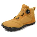 Wasserdichte senfgelbe Winter-Schneestiefel mit Drehverschluss und warmem Plüschfutter - 36 / Goldgelb