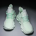 Mint green ultralight blade sole running shoes with breathable mesh fly-knit upper - 36 / Apple Green