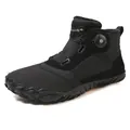 Schwarze wasserfeste Schneestiefel mit modernem Drehverschluss und warmem Fleecefutter - 36 / Schwarz
