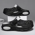 Comfortable breathable thick-sole EVA black clogs perfect for beach and everyday wear - 45-46 / 6688 Style / Black