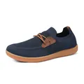 Chaussure de marche décontractée en maille bleu marine pour homme avec détails marrons - 38 / Bleu foncé