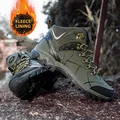 Army green high-top hiking boots for men with warm fleece lining and non-slip sole - 39 / Fleece Lined Style / Army Green
