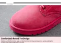 Macro view of pink suede winter boots highlighting the comfortable round toe design. - 36 / Pink