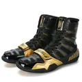 Professional high-top boxing and wrestling shoes in black and gold finish - 36 / Black & Gold