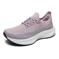 Light purple carbon plate running shoes for women with fly-knit mesh and wide toe box - 902 Pink / 36