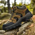 Men's brown outdoor hiking boots with warm lining and non-slip sole - 39 / Brown Single Shoes