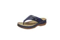 Vista laterale dettagliata del sandalo infradito blu da donna con zeppa comoda - 35 / Blu