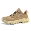 Men's breathable low-top outdoor hiking shoes in tan color with thick rubber sole - 38 / YX-2550 Style / Khaki