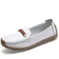 Elegante weiße Slipper aus echtem Rindsleder mit weicher Sohle und braunem Akzentdetail - 38 / Weiß