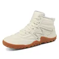 Warm fleece-lined hiking boots with waterproof upper and anti-slip rubber sole - 36 / Off White