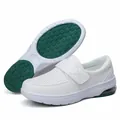White nurse shoes with air cushion and hook-and-loop closure for hospital work - 35 / Off White