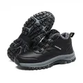 Black winter snow boots with warm grey fur lining and rotary buckle closure - 36 / Black