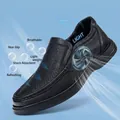 Chaussures décontractées pour hommes en cuir véritable perforé et semelle souple noire - 38 / Mocassins (Style Ajouré) / Noir Ajouré (85123-2)