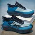 Blaue leichte Karbon-Rennlaufschuhe mit atmungsaktivem Mesh und dicken Sohlen - 34 / Blauer Stern