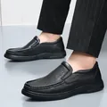 Mocassins classiques en cuir de vachette noir grainé pour hommes avec design respirant - 38 / Mocassins (Style Uni) / Noir (85123)