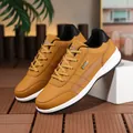 Zapatillas deportivas para hombre en color amarillo mostaza con etiqueta impermeable - 38 / Marrón