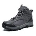Professional mid-top outdoor hiking shoes with non-slip sole in grey and black - 40 / Gray (2593)