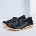 Elegante zwarte leren instappers voor dames met een comfortabele zachte zool - 35 / Zwart