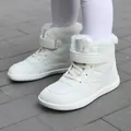 Bottes de neige blanches pour enfants, hautes et chaudes avec doublure en peluche - 25 / Blanc