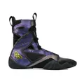 Professional high-top boxing and wrestling shoe in purple and black with non-slip sole - 38 / Purple