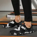 Breathable outdoor barefoot water shoes with adjustable cross-straps and non-slip sole - 25 / Black