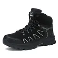 Durable black men's high-top hiking boot with non-slip rubber sole for outdoor trekking - 39 / Outdoor Breathable Hiking Shoes (2511) / Black
