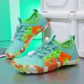 Quick-dry mint green water shoes with non-slip camouflage rubber sole for outdoor activities - 26 / Lake Blue