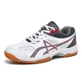 Chaussures de badminton blanches respirantes avec détails rouges et semelle en gomme - 39 / G1919 Blanc Noir Rouge