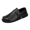 Chaussures pieds nus en cuir noir pour hommes avec bout large et boucle réglable - 38 / Noir