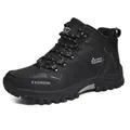 Botas de senderismo negras de cuero para hombre con forro cálido para el invierno - 39 / Negro (8518)