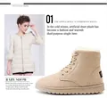 Stylish women's warm beige waterproof Martin snow boots with plush faux fur lining - 36 / Off White