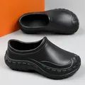 Professional black non-slip waterproof chef work shoes for kitchen and work environments - 36 / Black