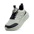 Heren sportsneakers met brede neus in gebroken wit en zwart met dikke gedempte zool - 40 / Zwart Groen