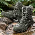 Military combat boots for men in olive green and jungle camouflage pattern - Camo Green