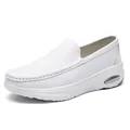 White leather air cushion shoes for nurses and medical professionals. - 38 / White