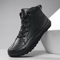 Botas de senderismo negras para hombre, impermeables y con suelas antideslizantes - 37 / Negro
