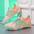 Breathable quick-dry orange and mint green water shoes for outdoor hiking and wading - 26 / Nude
