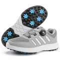 Lightweight men's golf shoes featuring a knob lacing system and pro spikes - 39 / Gray