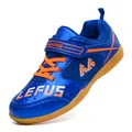 Chaussures de badminton professionnelles pour enfants, bleu et orange, semelle gomme - 31 / Bleu Orange