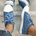 Blue polka-dot canvas sneakers with side zipper and lace-up design for casual wear - 38 / Light Blue