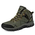 Legergroene hoge outdoor wandelschoenen met fleecevoering en stevige zool - 40 / Katoenen Schoenen (2026) / Legergroen