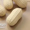 Giocattolo antistress a forma di arachide in TPR realistico con finitura beige naturale - Arachide Simulata / Beige