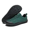 Green outdoor barefoot minimalist shoes with wide toe box and anti-slip rubber sole - 38 / Green