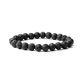 Bracelet en pierre de lave noire naturelle avec des perles minérales poreuses de 8mm - Pierre de Lave Naturelle (AL-0158-5) / 8mm