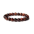 8mm natural red tiger eye beaded bracelet for unisex with glossy polished finish - Red Tiger Eye (AL0352) / 8mm