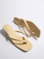 Elegantes sandalias beige de punta cuadrada y tacón alto con textura de cocodrilo - 38 / Estampado de Serpiente Amarillo (008-1)