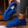 Comfortabele blauwe sherpa fleece instapschoenen met warme voering voor de winter - 36 / Blauw