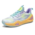 Vibrant low-top basketball shoes with breathable mesh and anti-slip rubber soles - 35 / White Moon